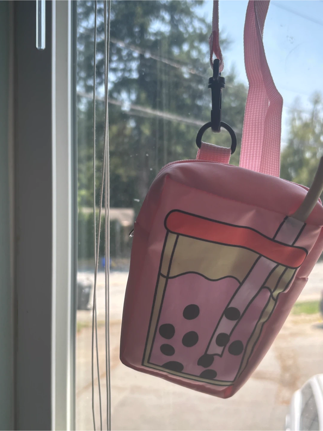 Pink Bubble Tea Coin Purse with Strap - photo 3
