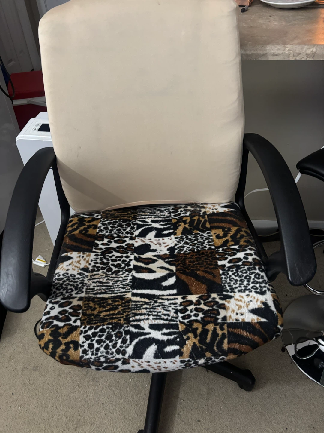 Office Chair with Patchwork Animal Print Seat