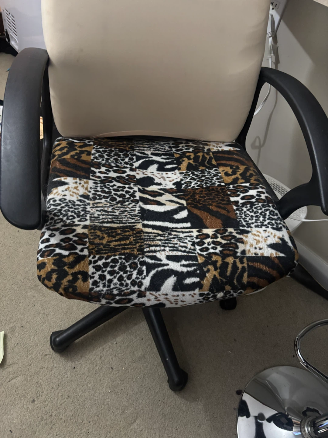 Office Chair with Patchwork Animal Print Seat - photo 3