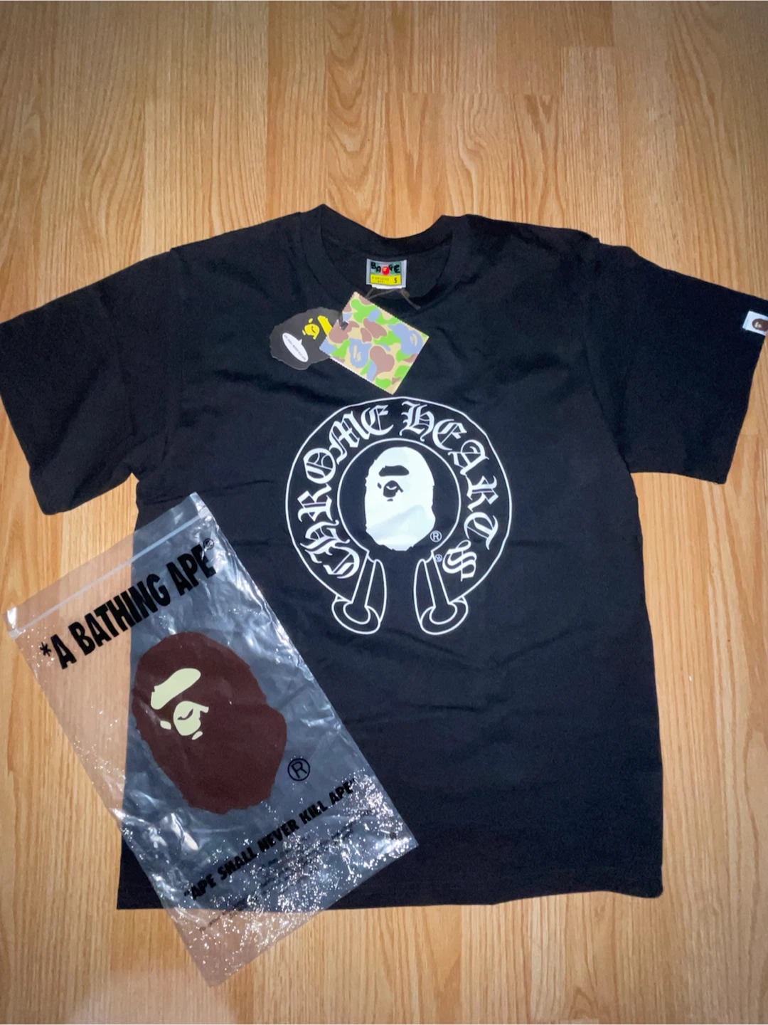 A Bathing Ape x Chrome Hearts Black T-Shirt Size S
