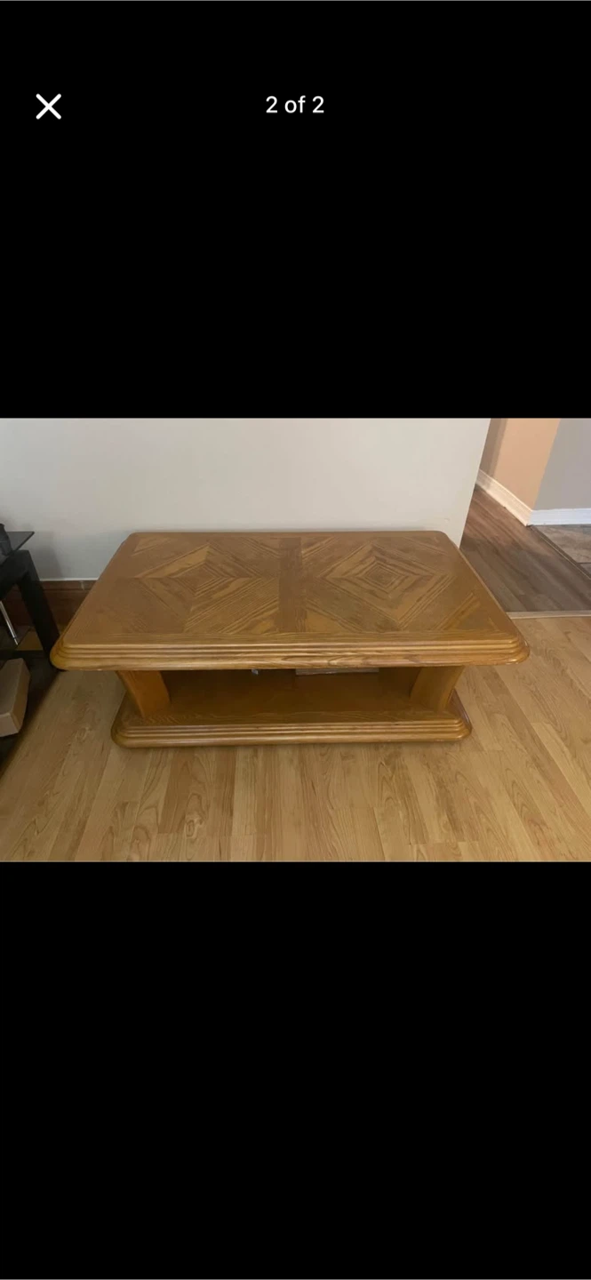 Wooden Coffee Table with Shelf