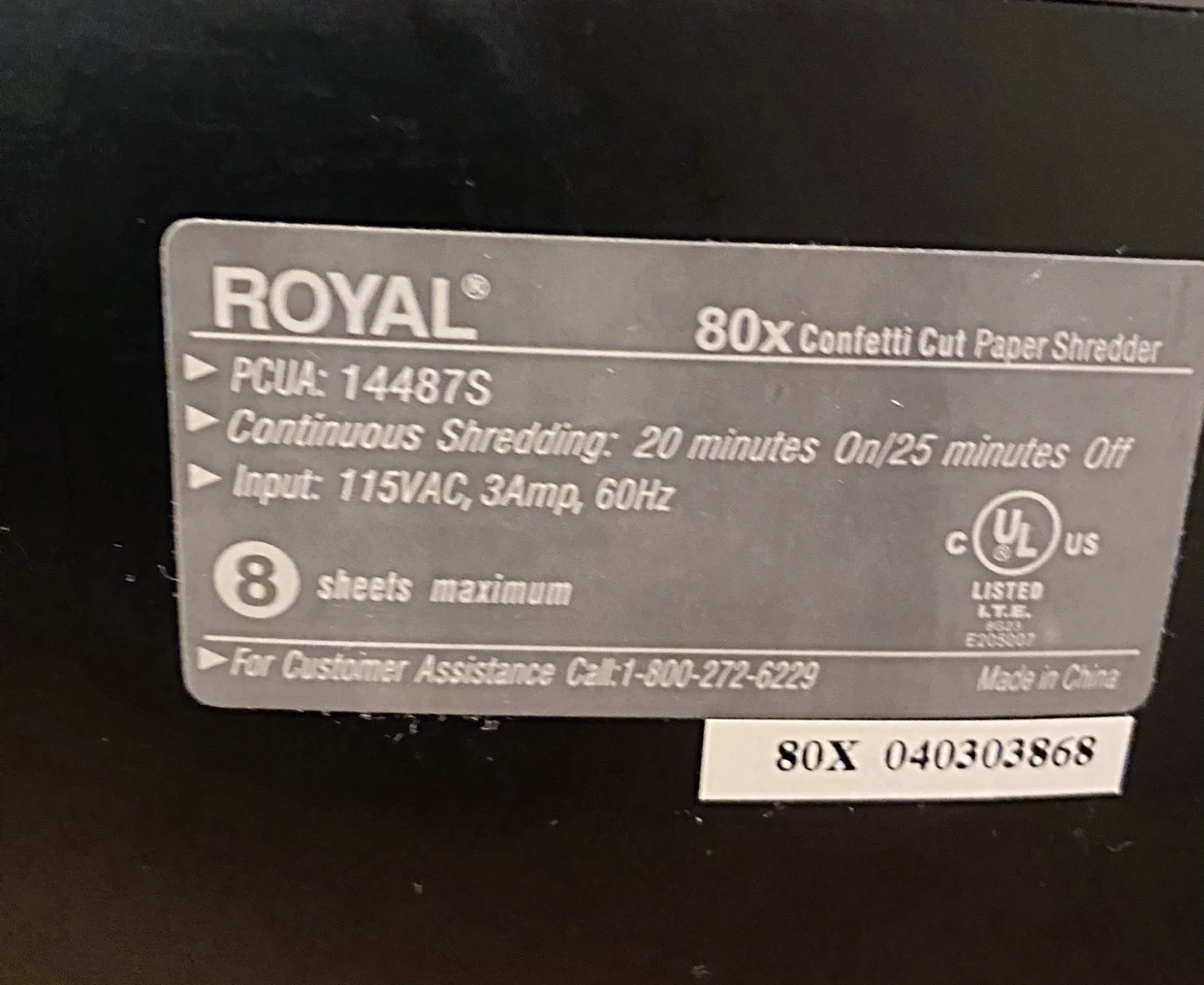 ROYAL 80x Confetti Cut Paper Shredder - photo 4
