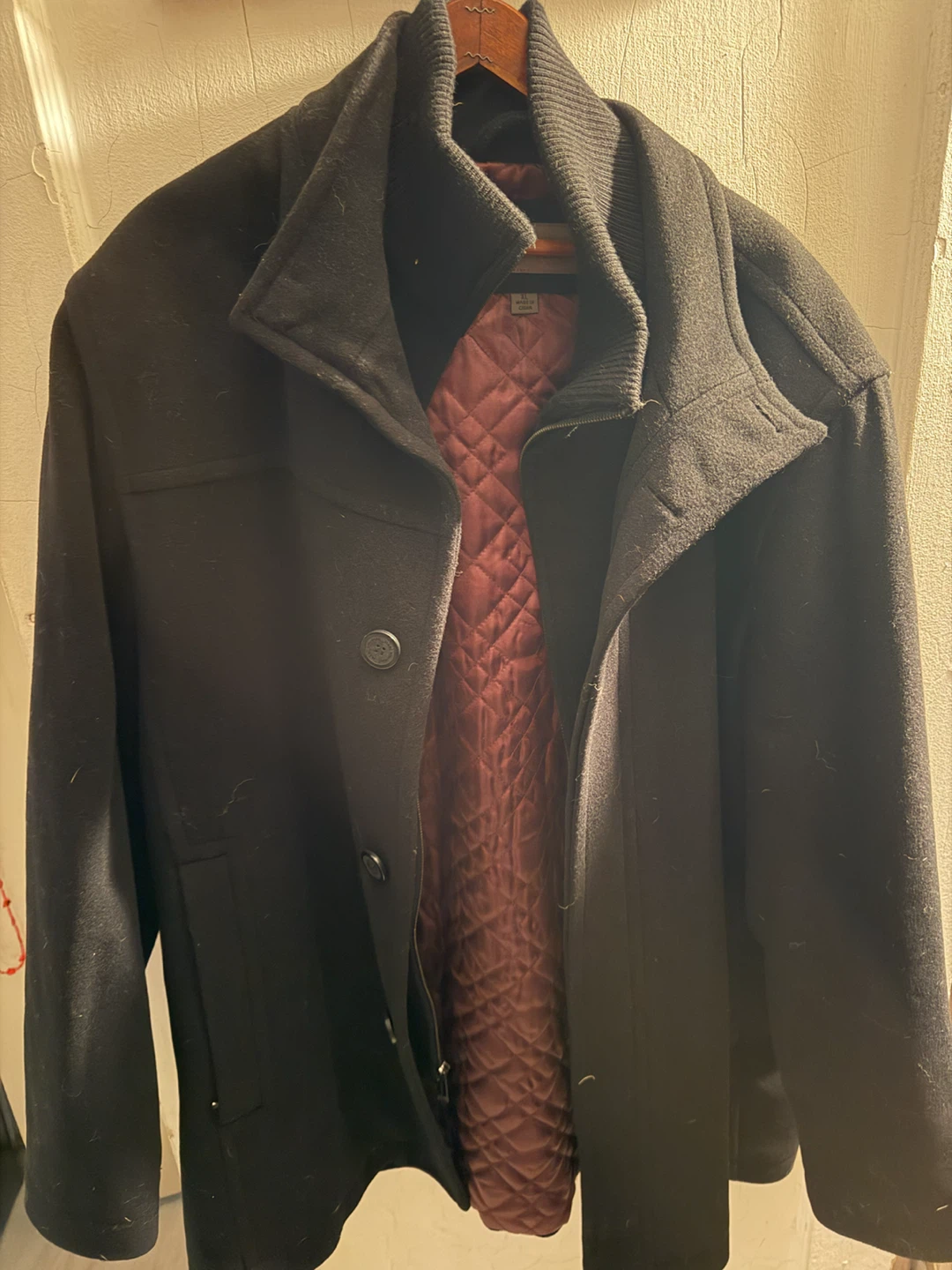 Marc New York Andrew Marc Quilted Lined Wool Blend Coat