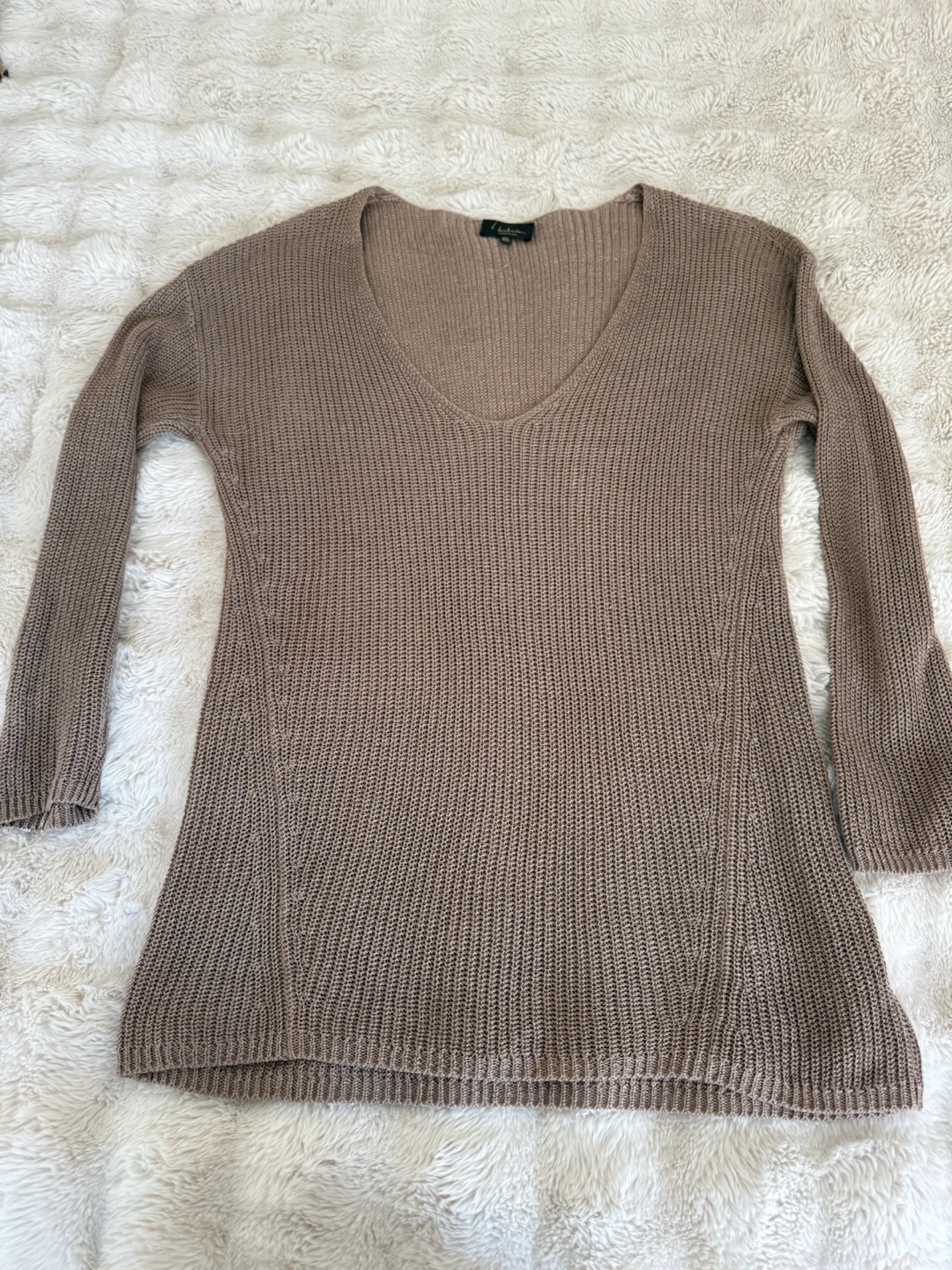 Babaton Linen & Silk V-Neck Sweater