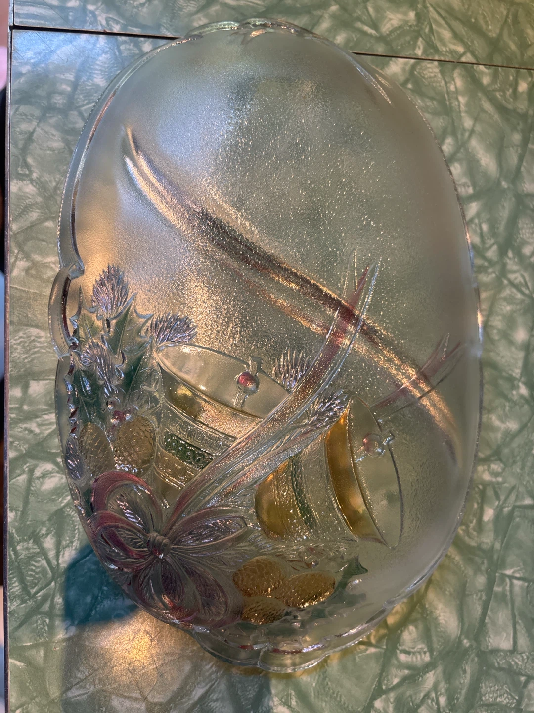 Clear Glass Christmas Serving Platter - photo 2