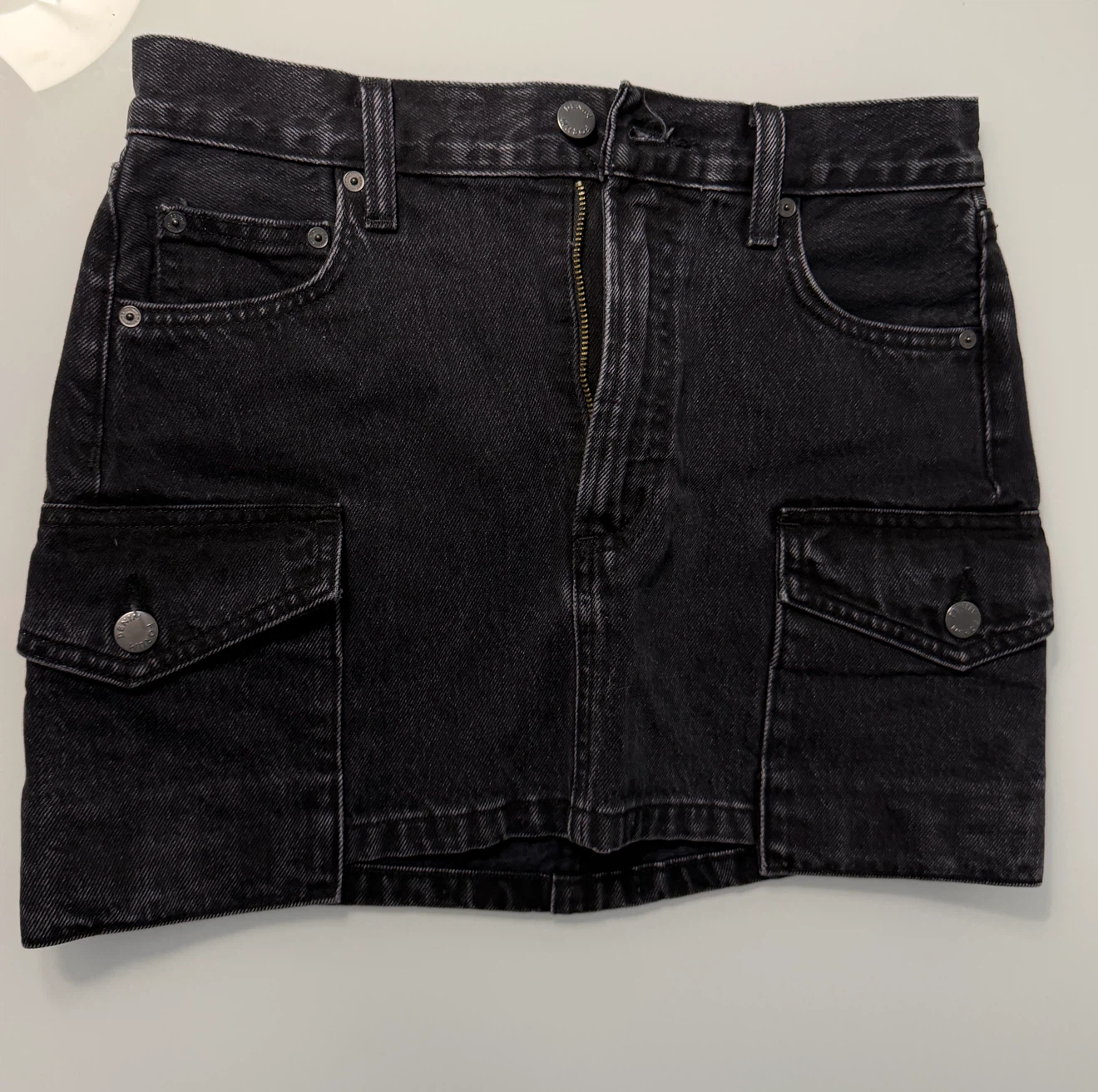Aritzia Denim Forum Cargo Mini Skirt Black- Size 24
