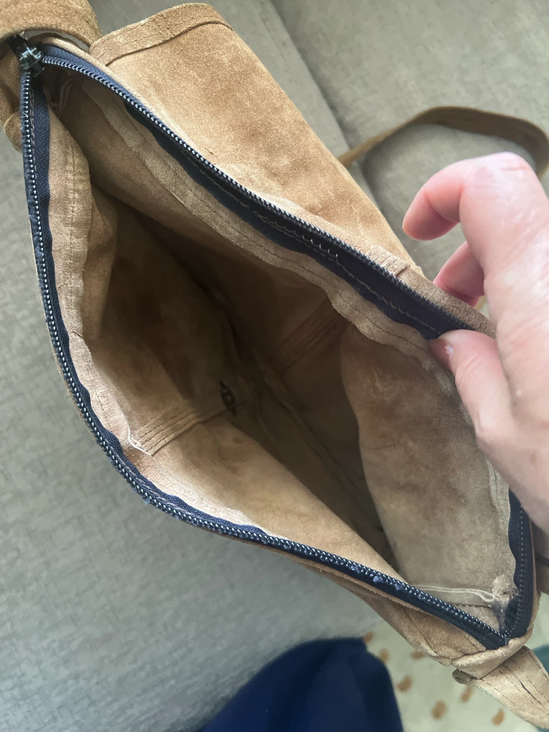 Tan Suede Messenger Bag - photo 3