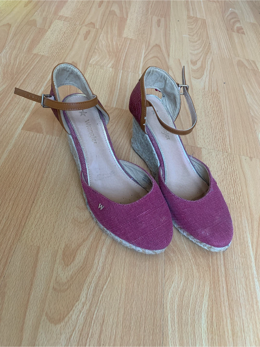 Wrangler Pink Espadrille Wedge Shoes Size 40