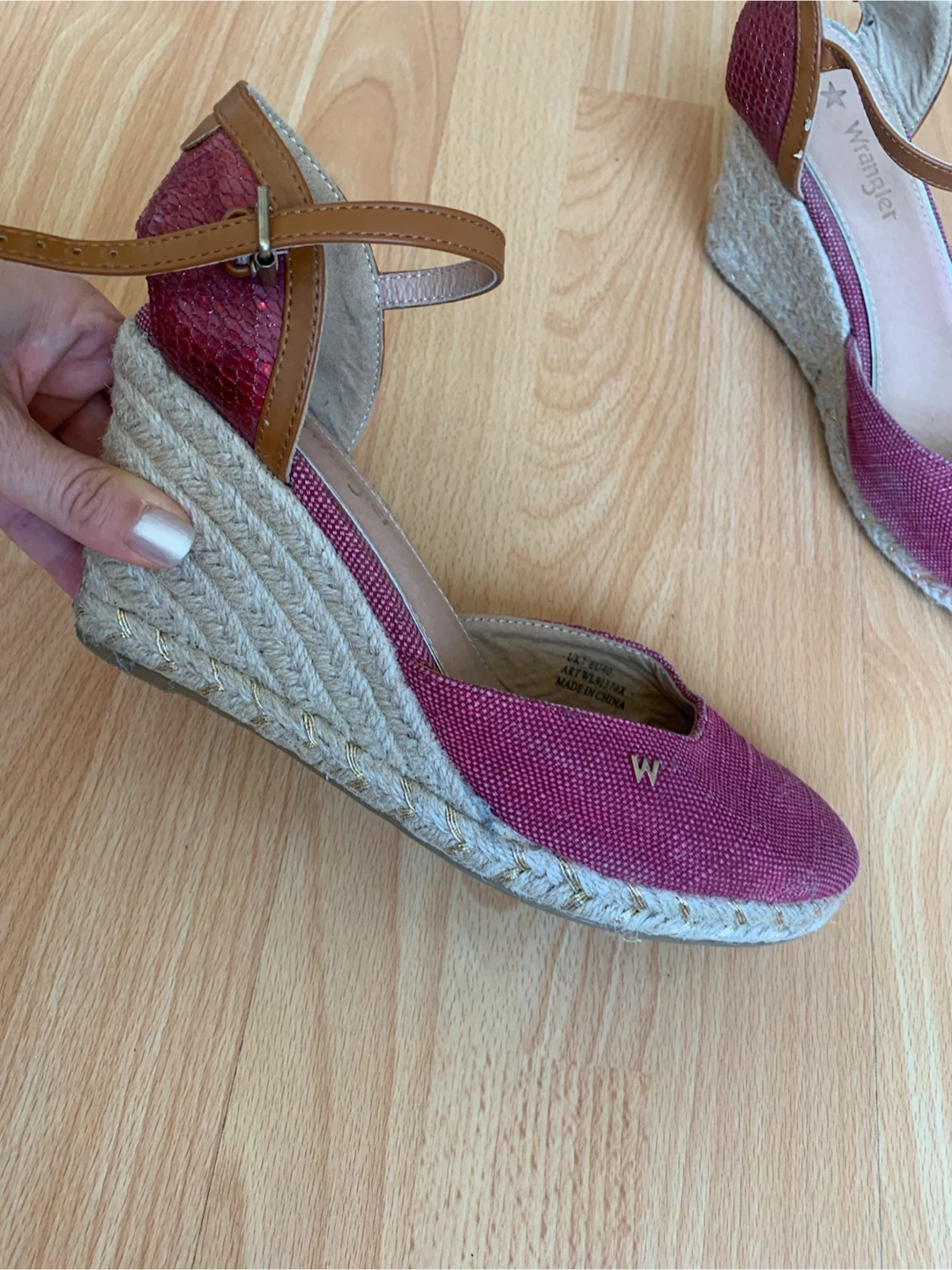 Wrangler Pink Espadrille Wedge Shoes Size 40 - photo 2