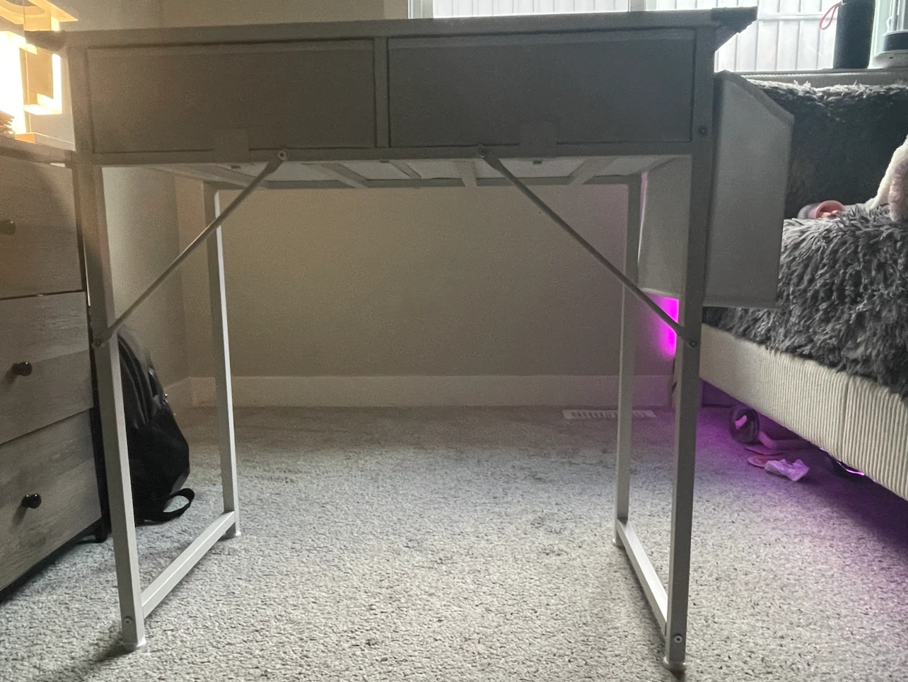 White Desk with 2 Storage Drawers - photo 5