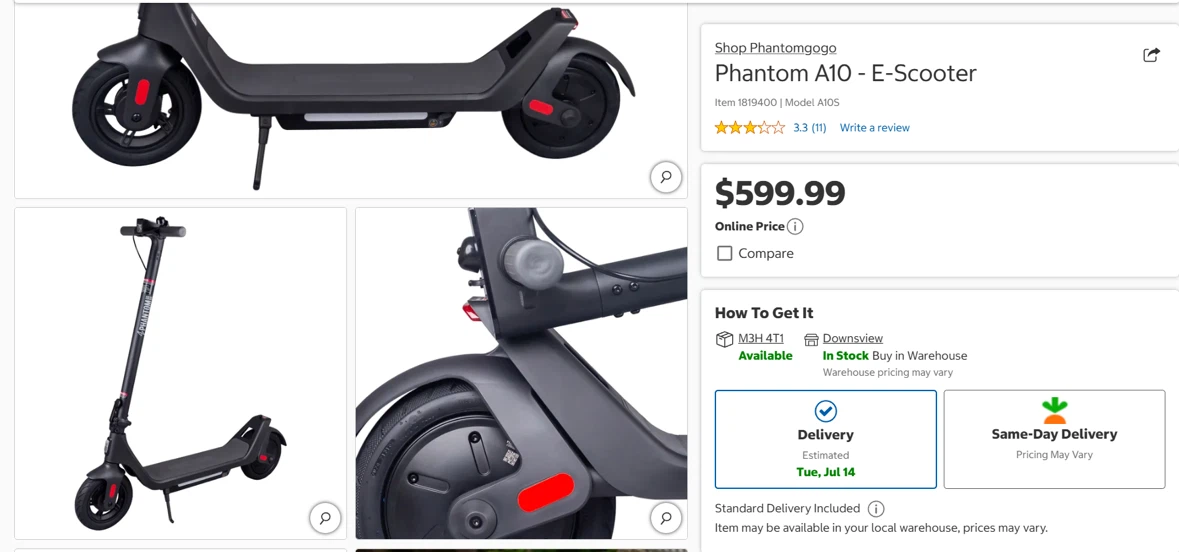 Phantom A10 Electric Scooter - photo 2
