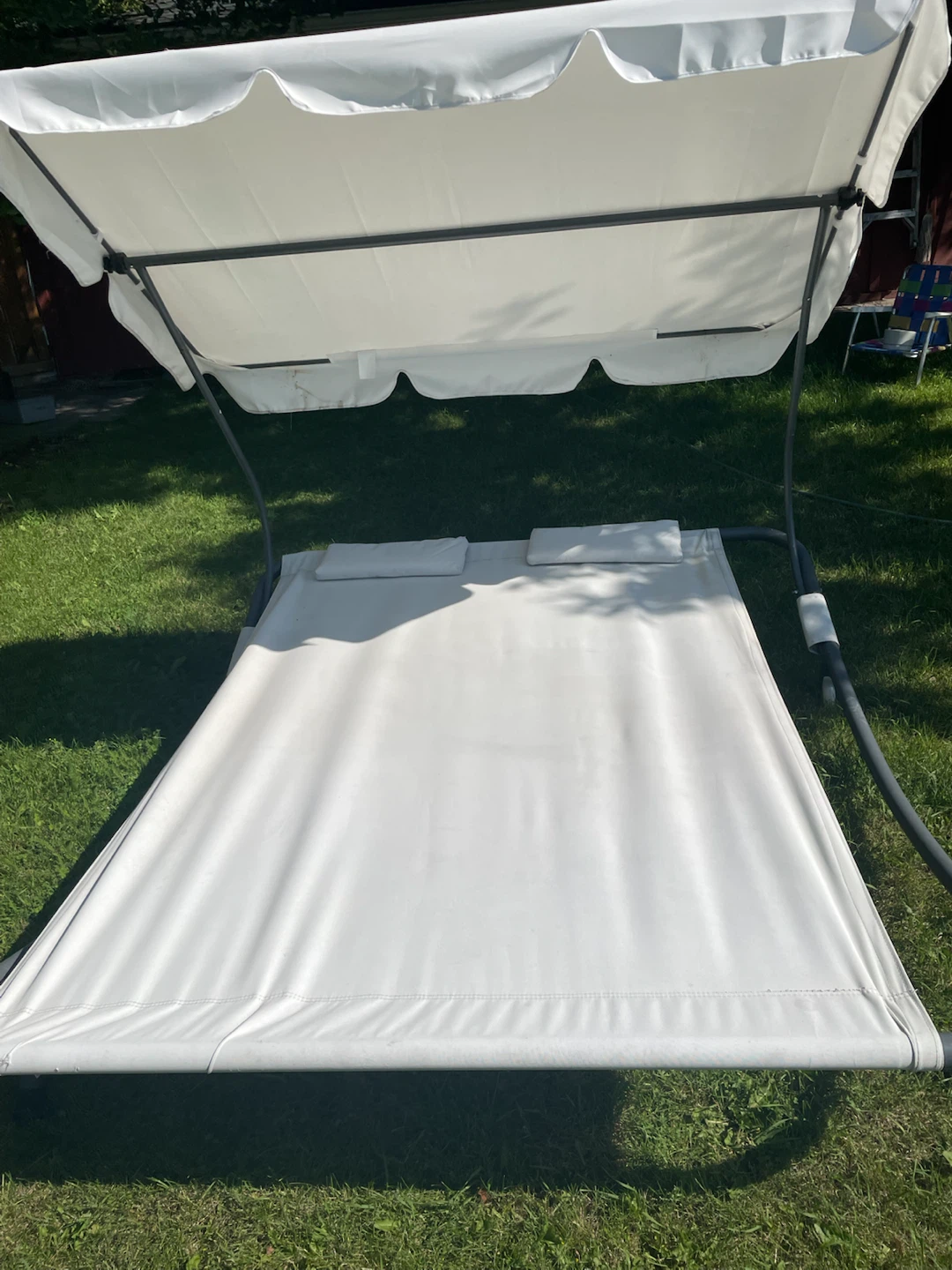 Outsunny Double Chaise Lounge with Canopy