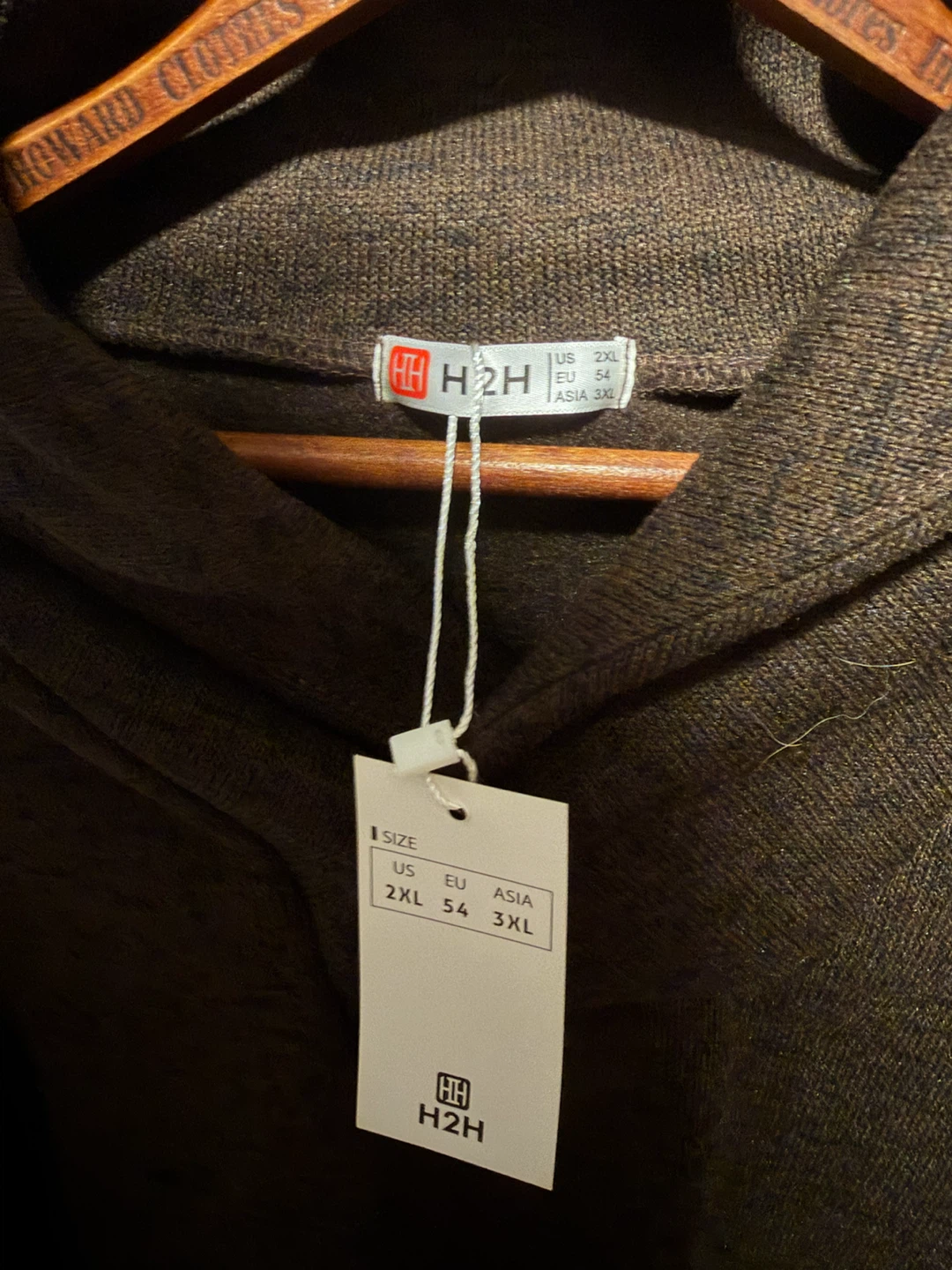 H2H Men's Brown Shawl Collar Pullover Sweater - photo 2