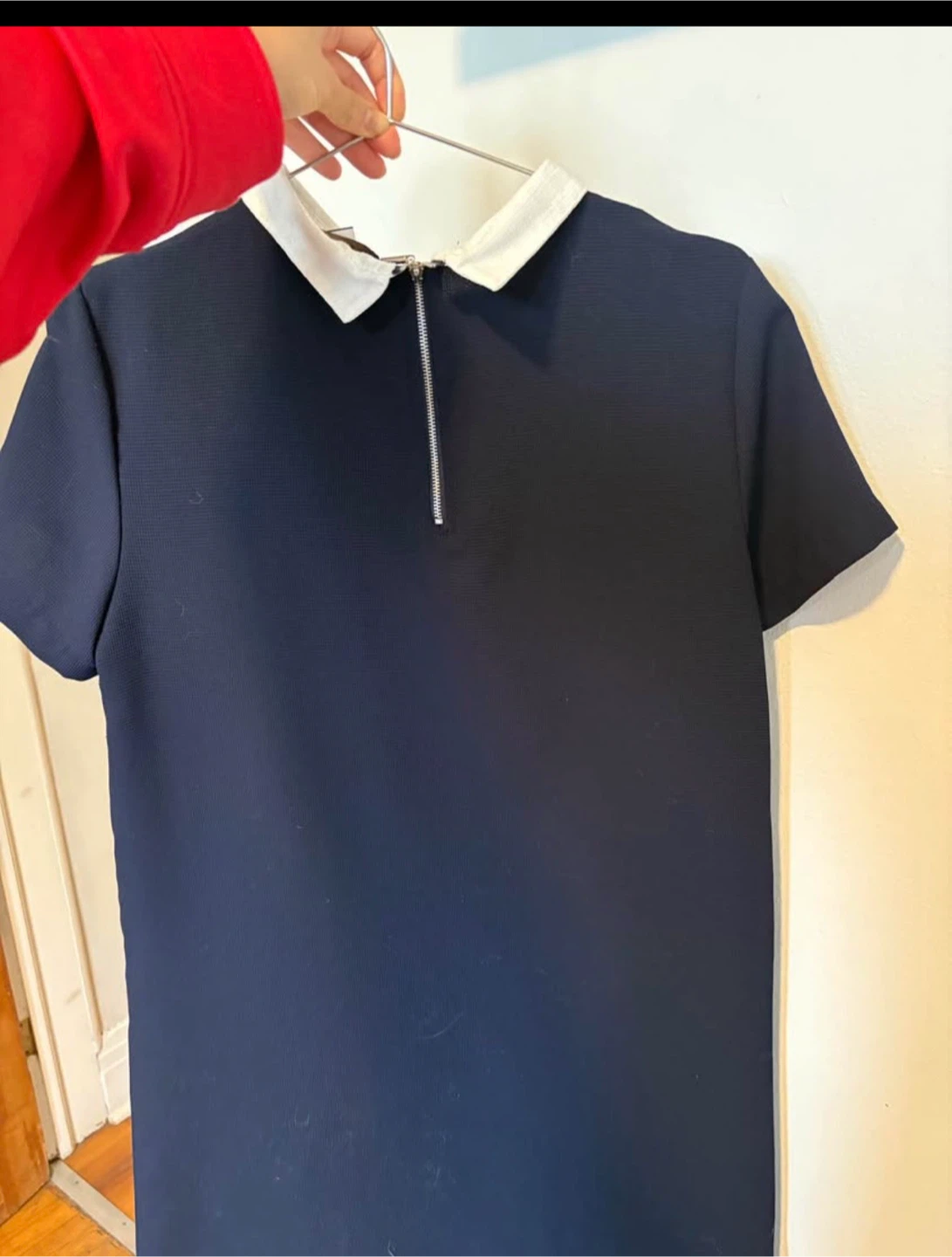 Navy Blue Collar Dress Zara m - photo 2