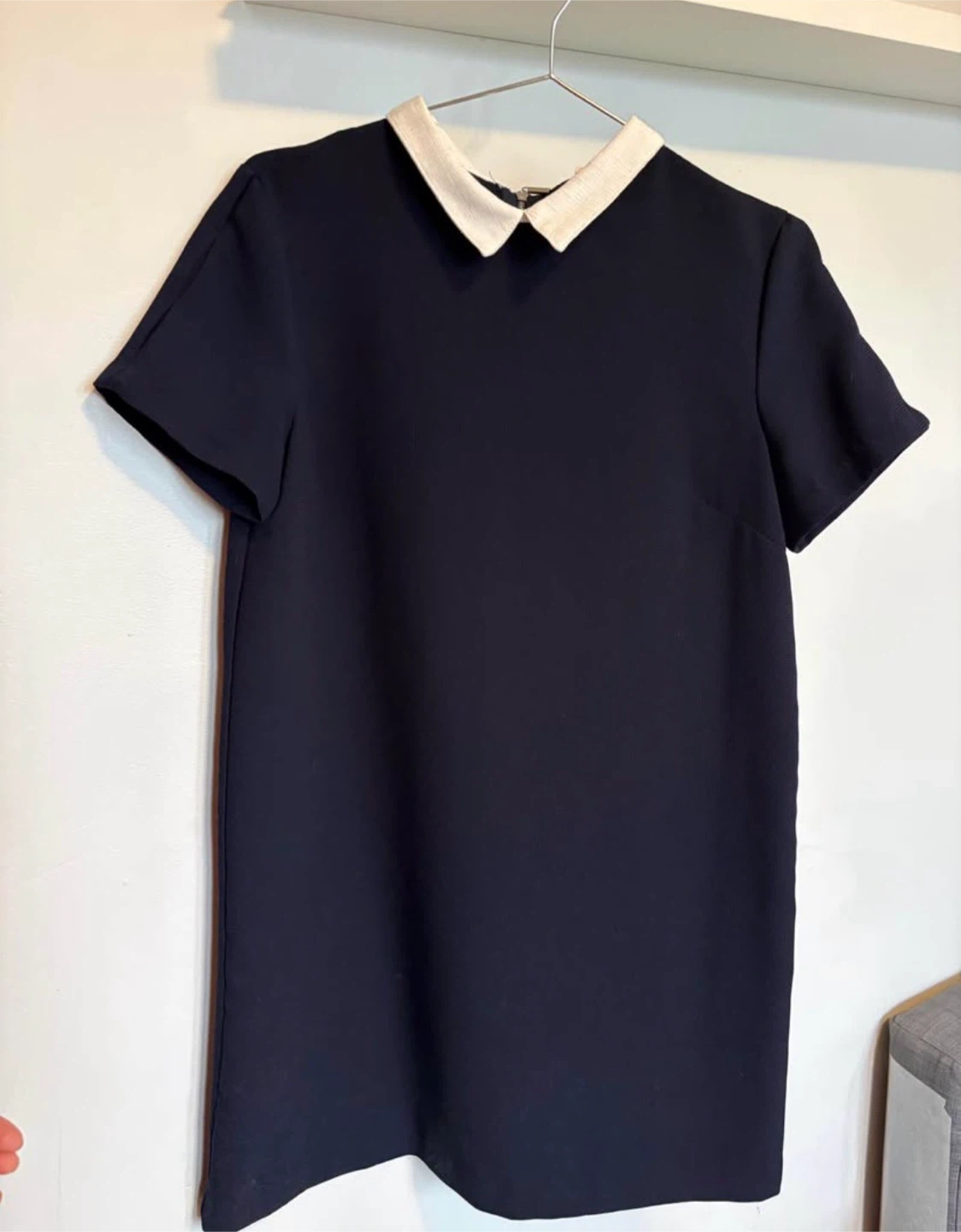 Navy Blue Collar Dress Zara m - photo 3
