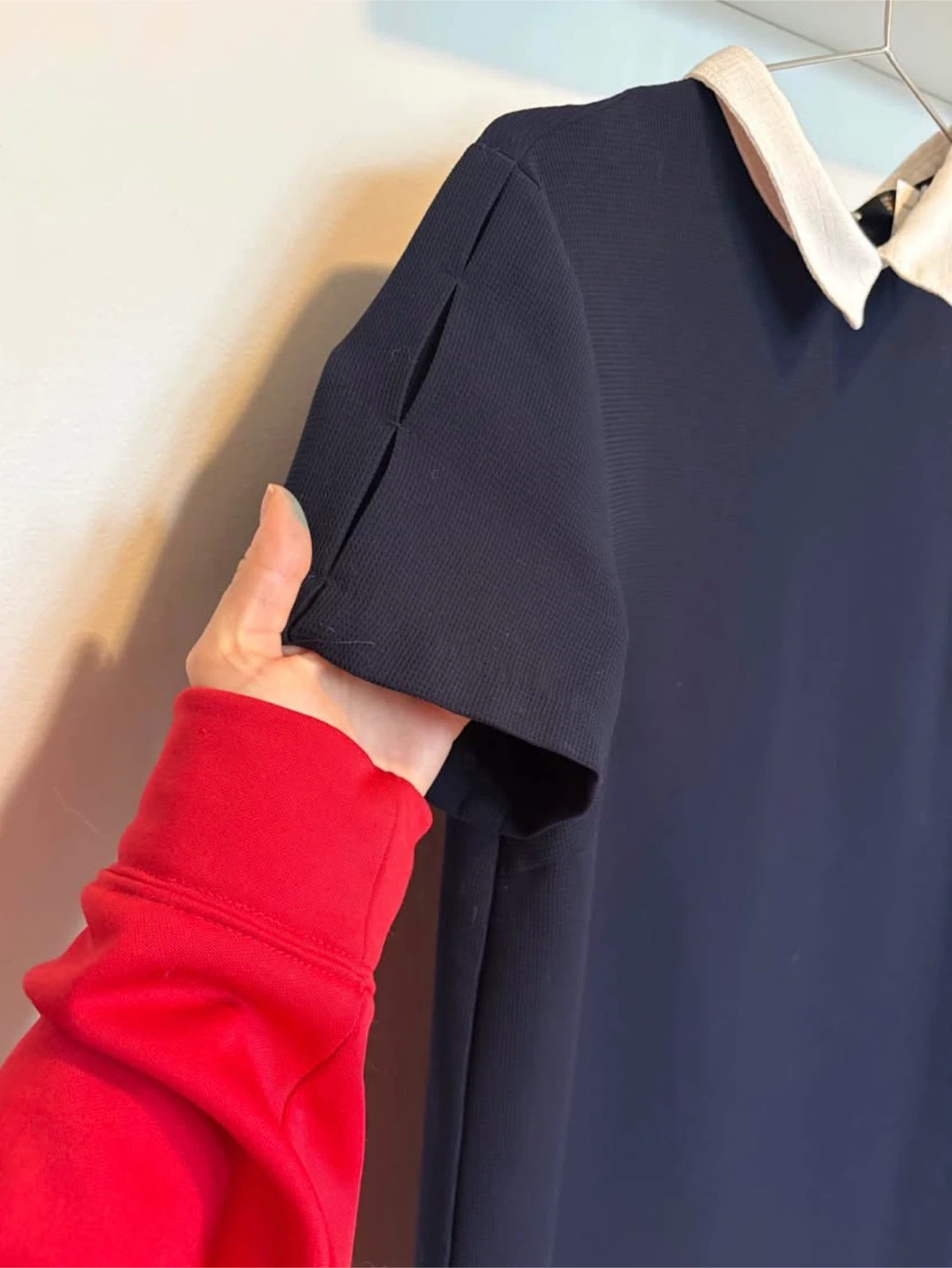 Navy Blue Collar Dress Zara m - photo 4