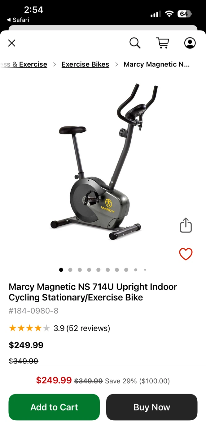 Marcy Magnetic Upright Exercise Bike - photo 2