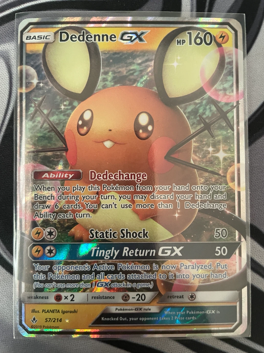 Pokémon Dedenne GX Trading Card 57/214