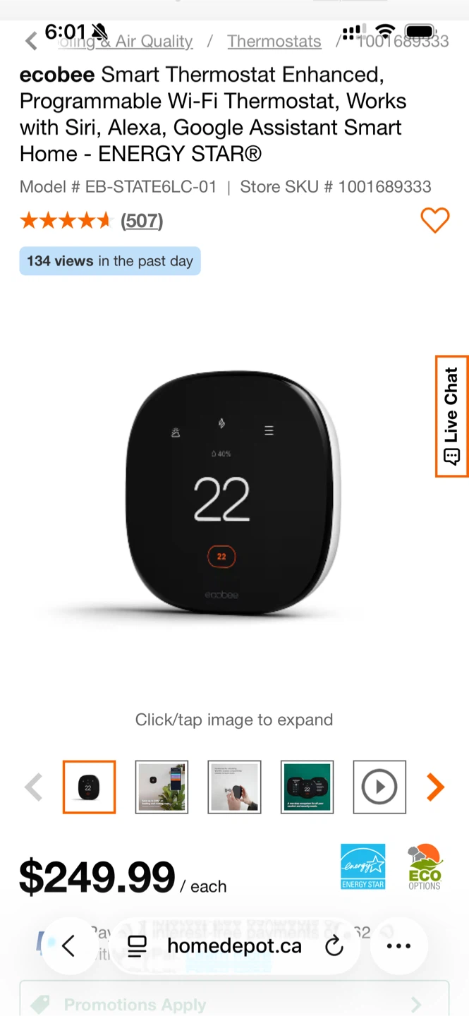 ecobee Smart Thermostat Enhanced