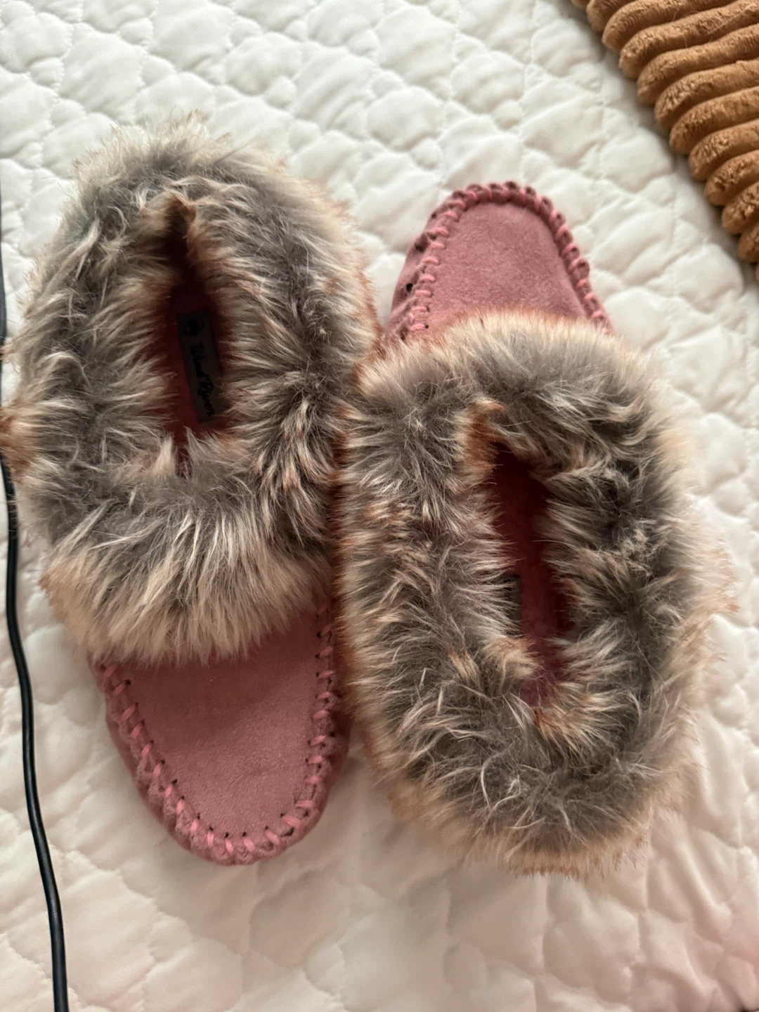 Wynn River Fur Trim Moccasin Slippers - photo 2