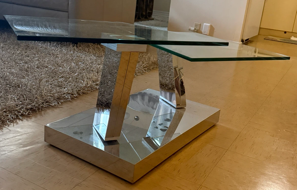 Glass and Chrome Coffee Table