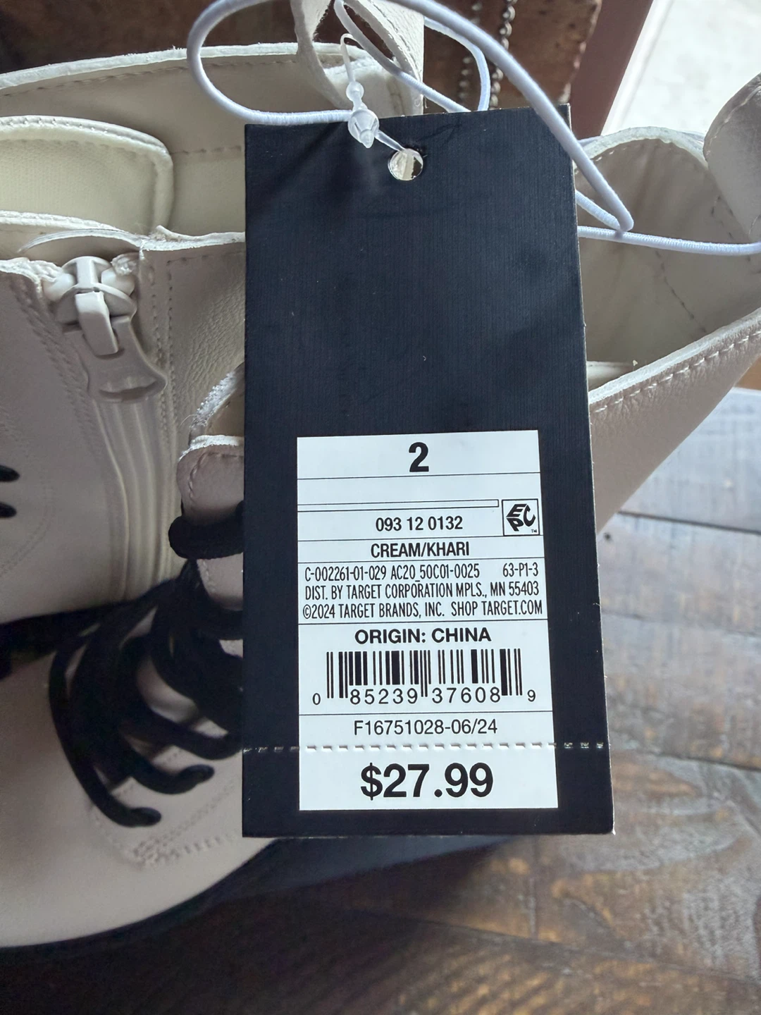 NEW with tag Art Class Cream ‘Khari’ Lace-Up combat Boots Size 2 - photo 4