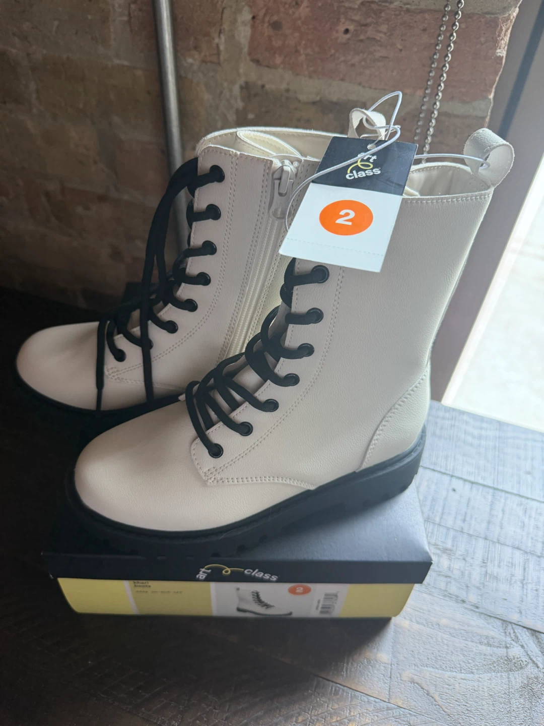 NEW with tag Art Class Cream ‘Khari’ Lace-Up combat Boots Size 2 - photo 5