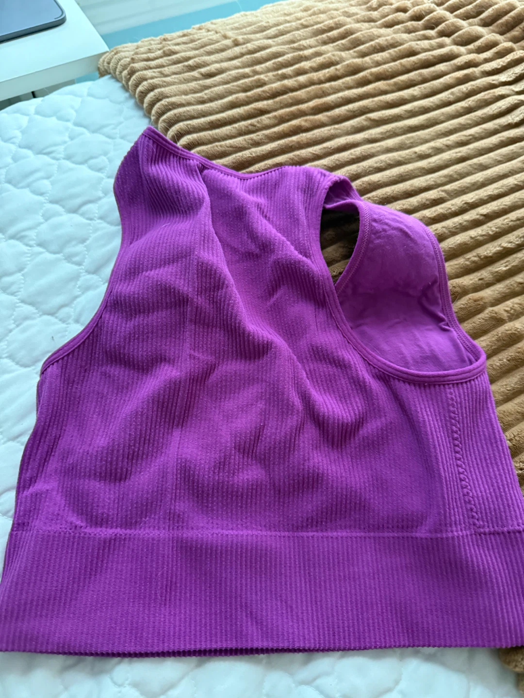 Garage Purple Ribbed Crop Tank Top P/S - photo 2