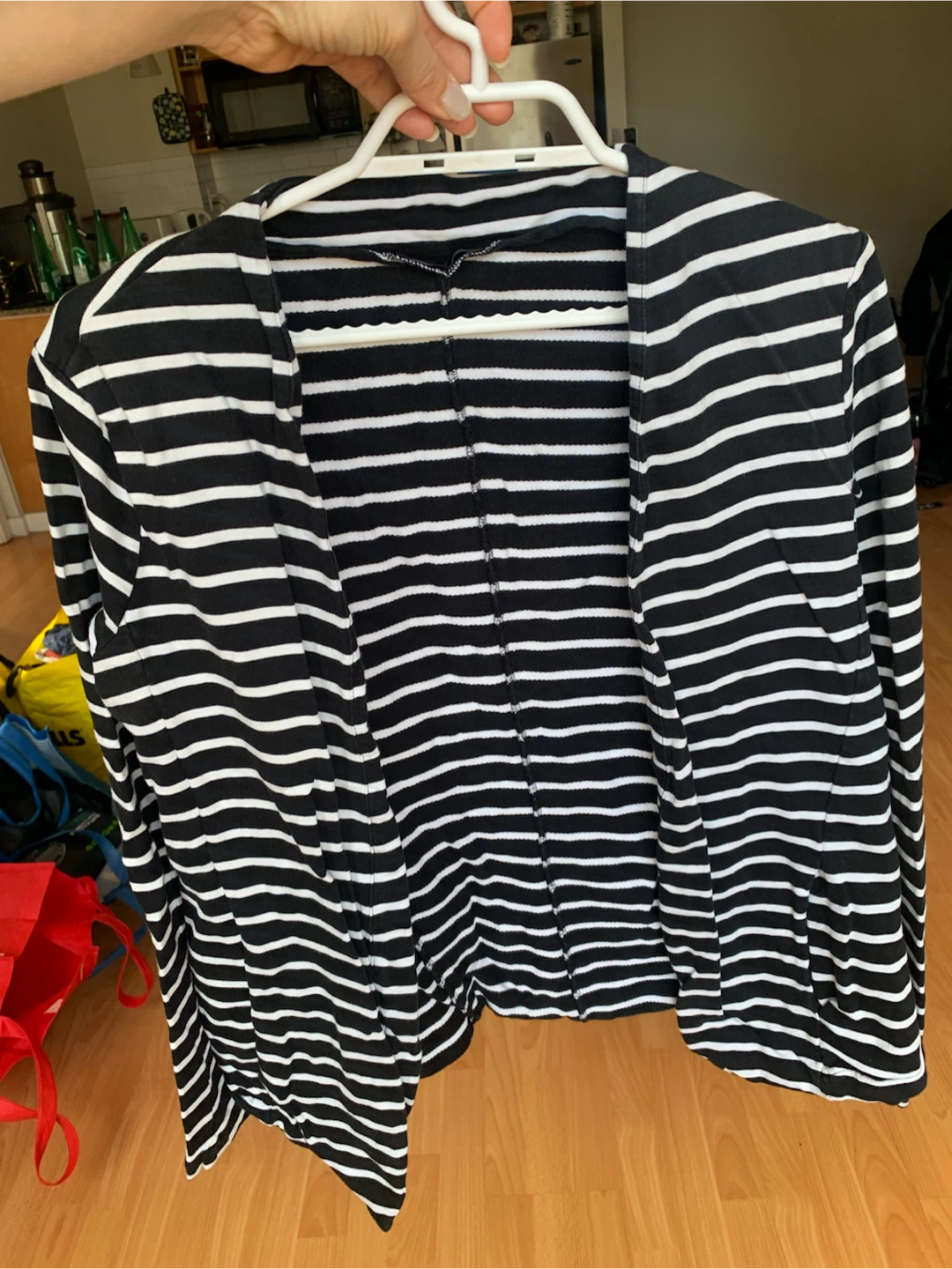 Sisley Black and White Striped Cardigan