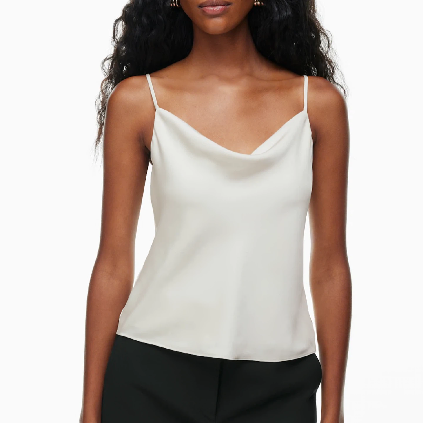 NWT Babaton Satin Cowlneck Camisole in Matte Pearl (Size S)