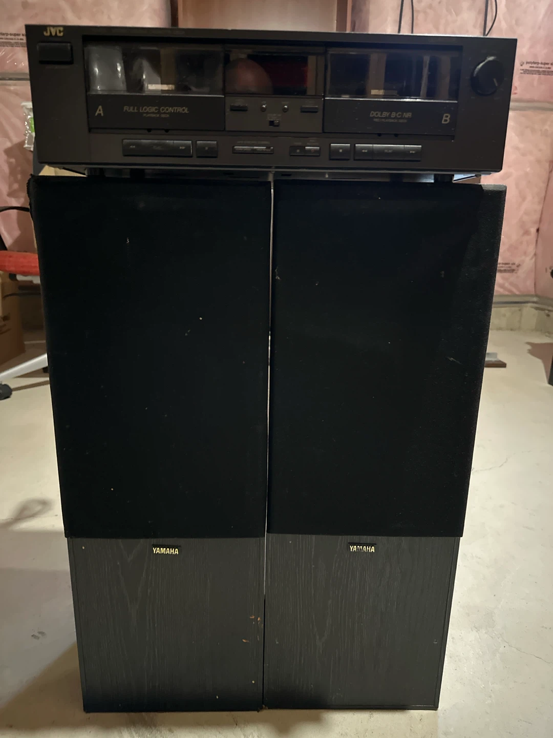 JVC Stereo Cassette Deck with Yamaha Speakers