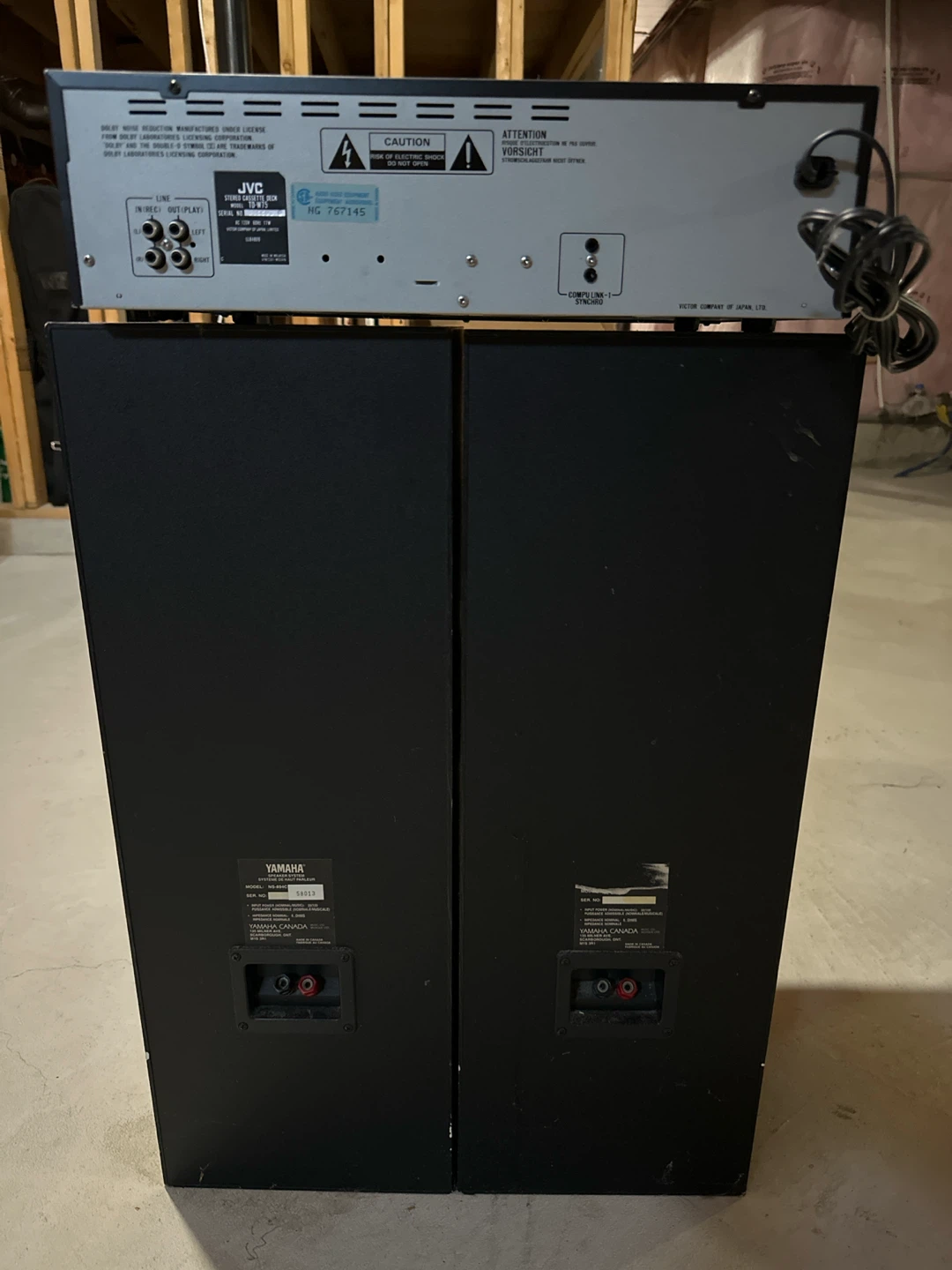 JVC Stereo Cassette Deck with Yamaha Speakers - photo 2