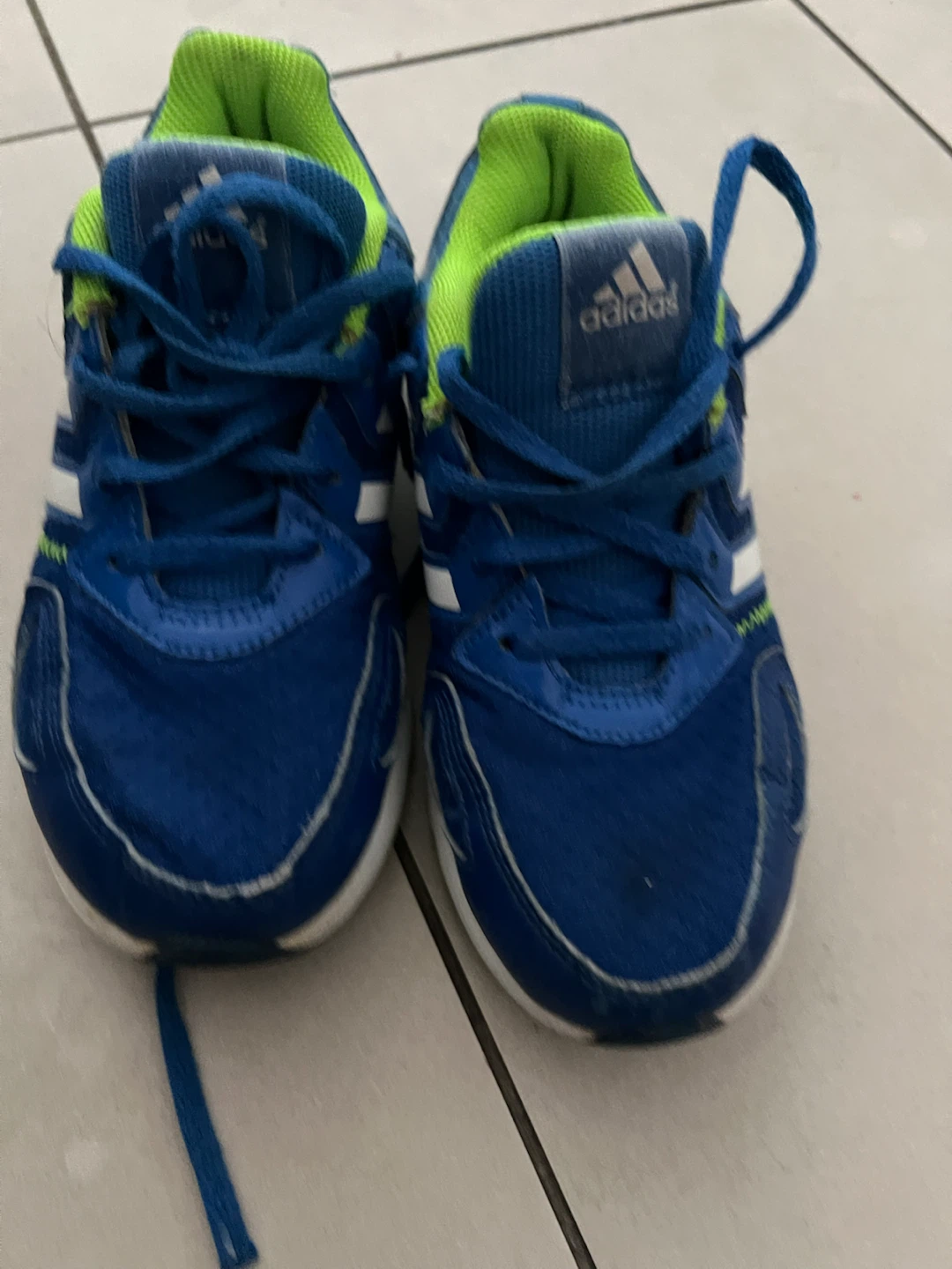 Adidas running shoes kids blue green size 13K