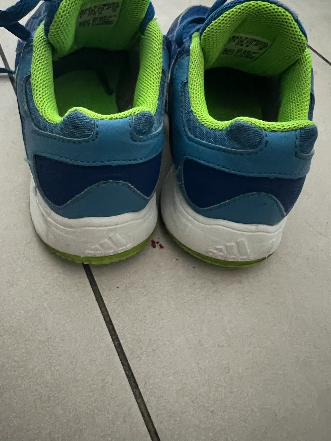 Adidas running shoes kids blue green size 13K - photo 2