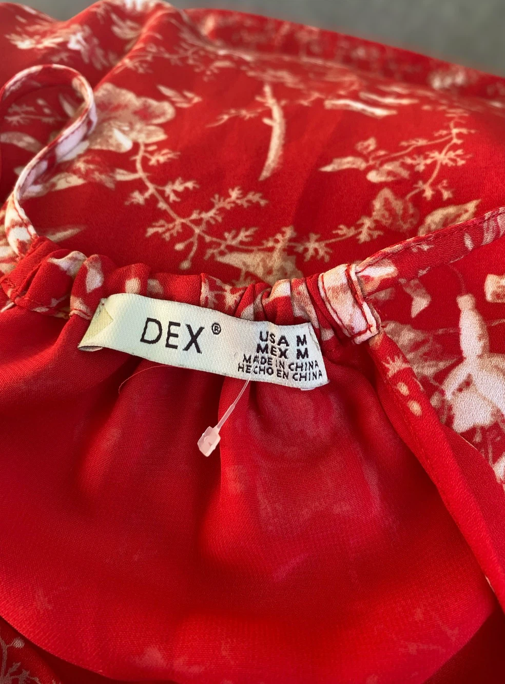 DEX Red Floral Wrap Dress - Medium - photo 3
