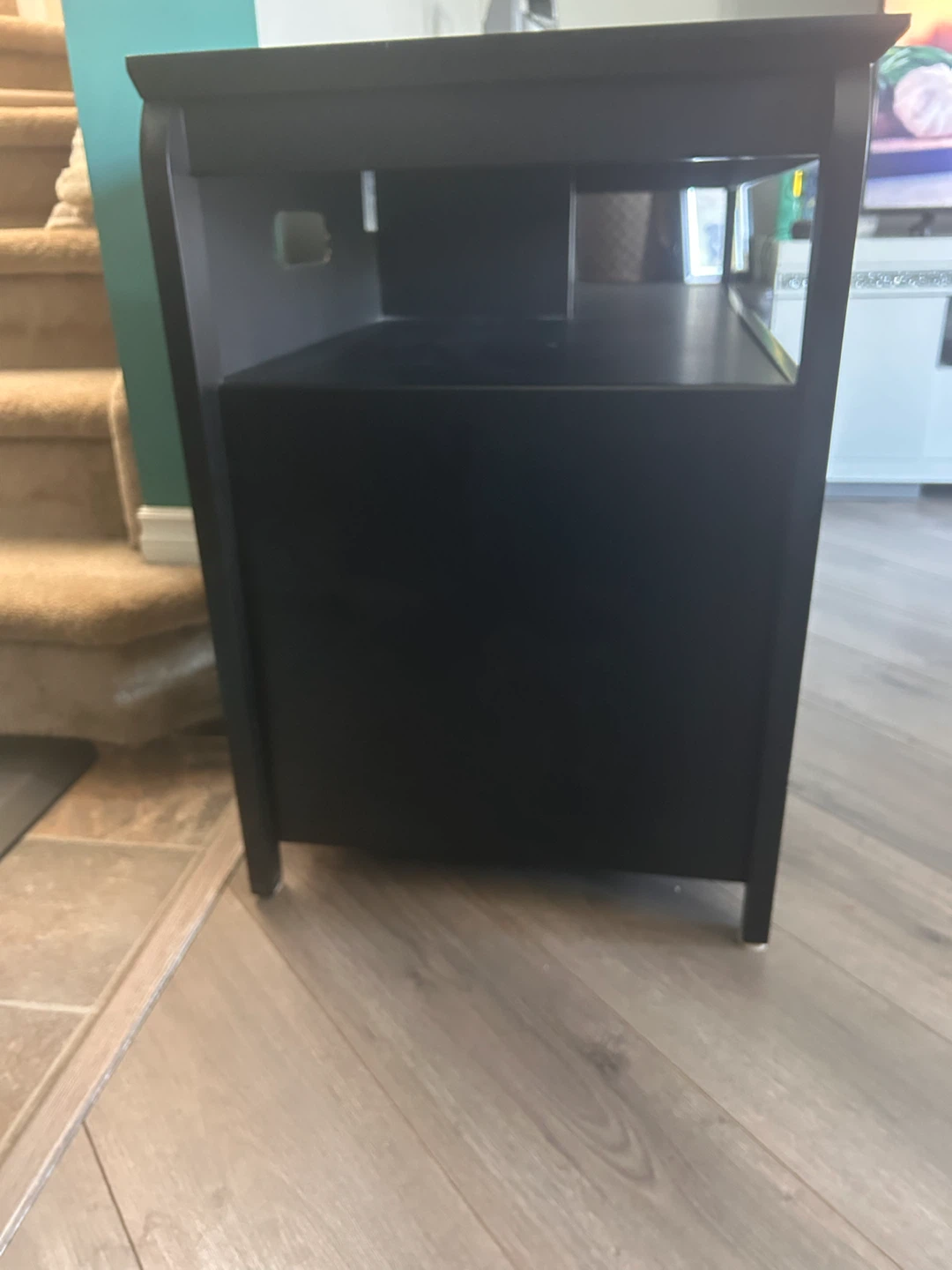 Black Media Console with Glass Doors - photo 2
