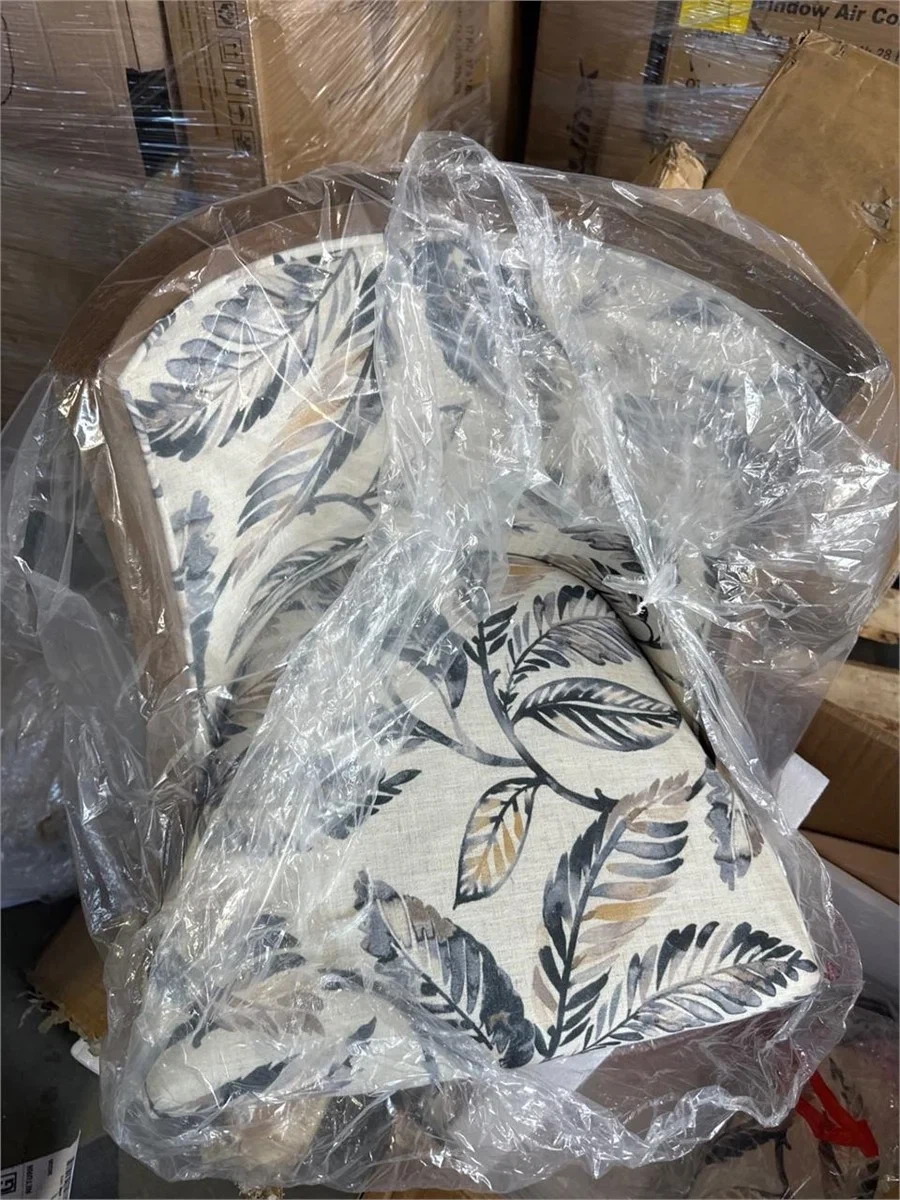 Bar Stools (Set of 2) - Leaf Print Fabric with Wooden Frame - photo 5