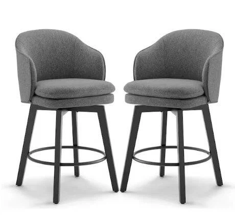 Grey Swivel Bar Stools (Set of 2)