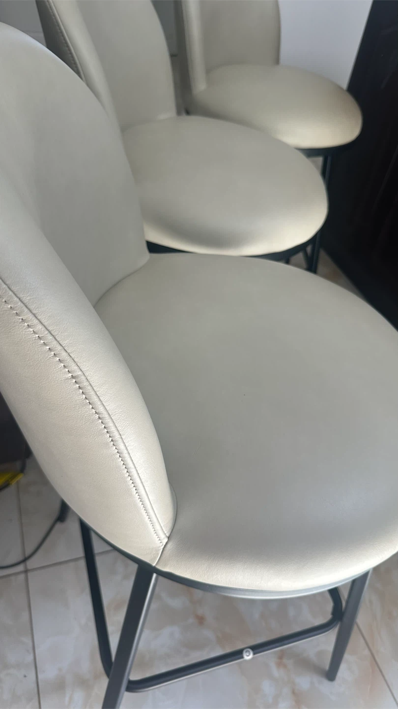 Set of 2 Swivel Counter Height Stools - Cream - photo 4