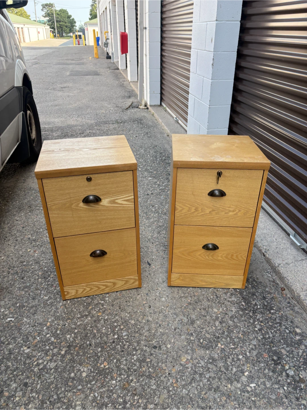 Free delivery used 2 x Wooden Filing Cabinets - photo 2