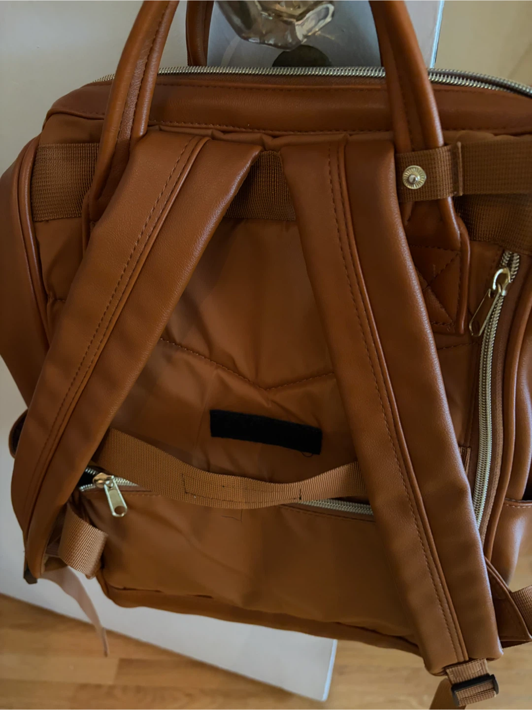 Gorgeous Caramel soft Faux Leather Backpack - photo 4