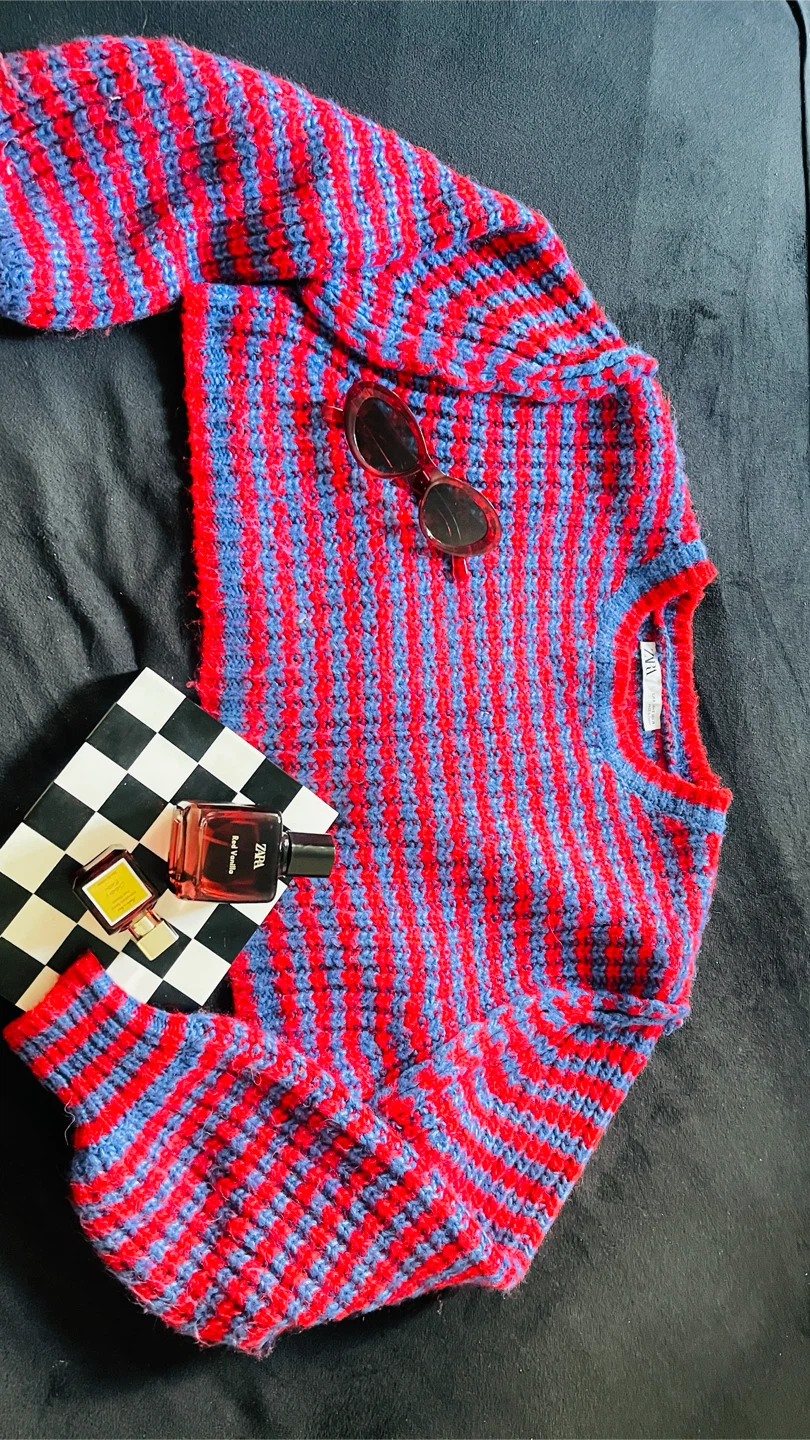 Zara Stripe Knit Sweater Alpaca Wool - photo 2