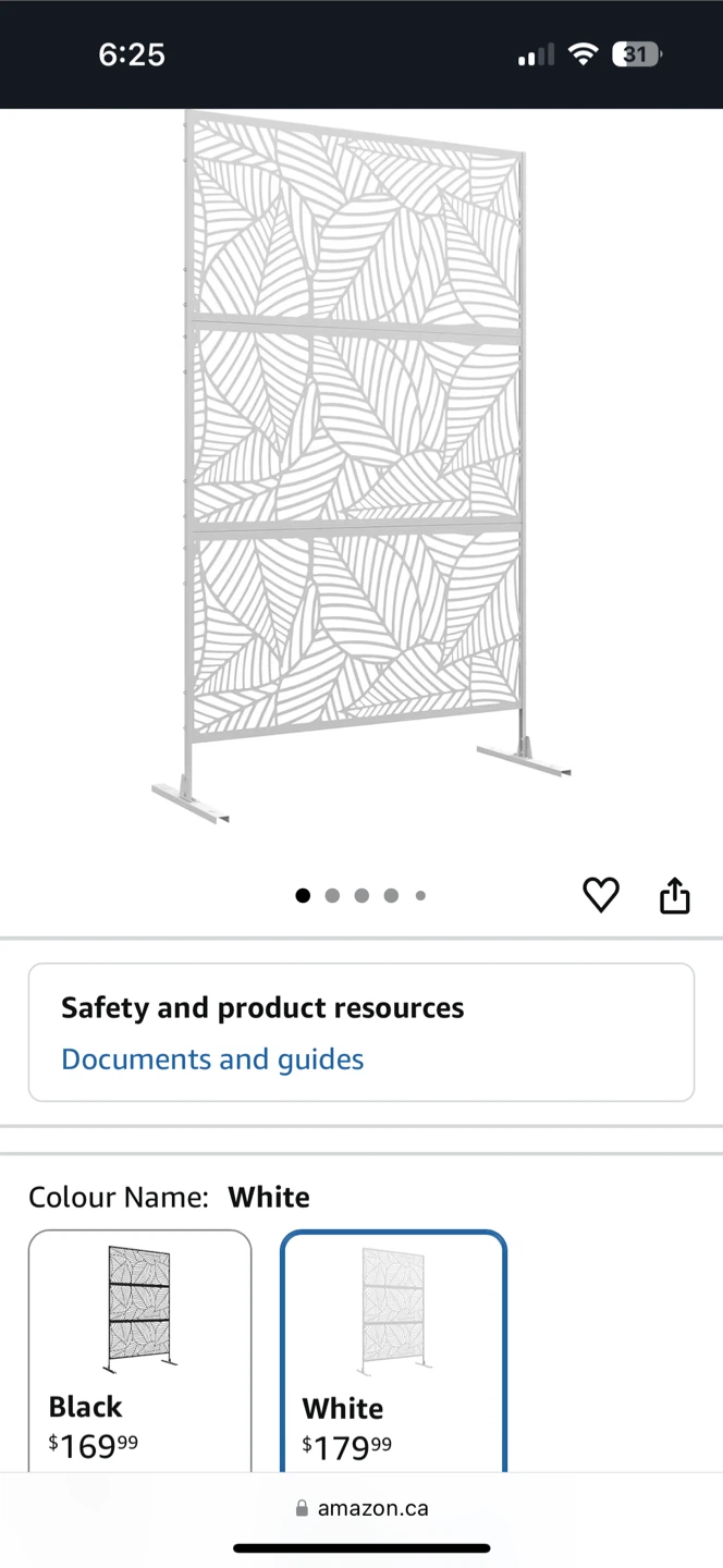 White Privacy Screen - Monstera Pattern and flower pattern