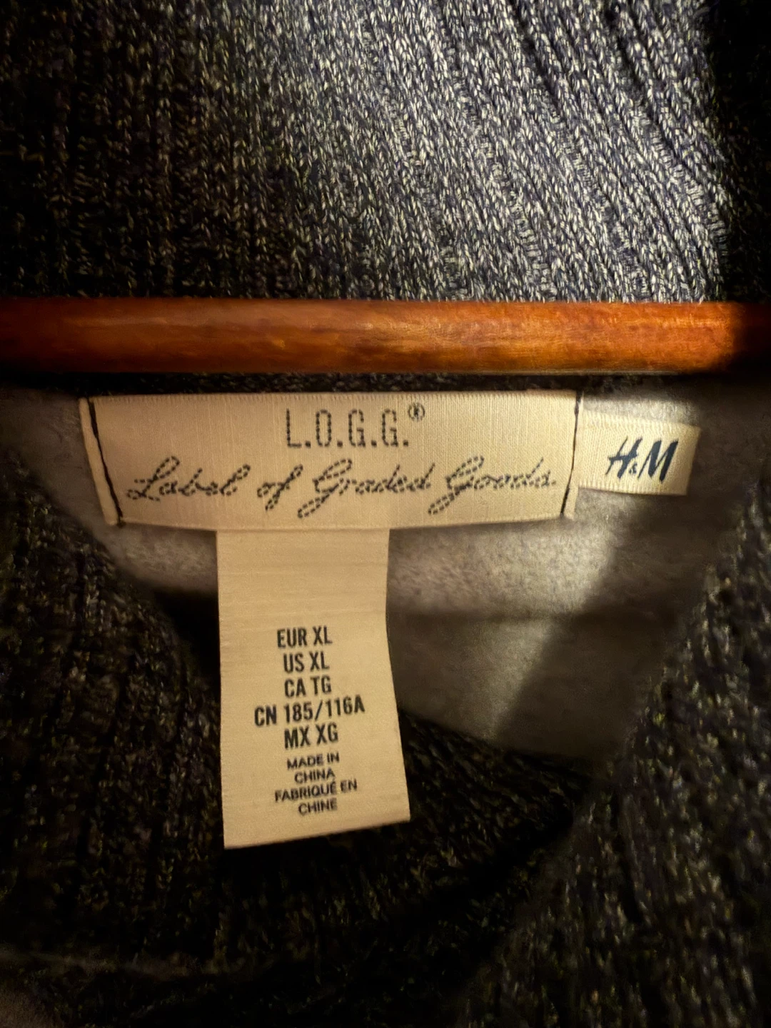 L.O.G.G. by H&M Men's Shawl Collar Sweater XL - photo 2