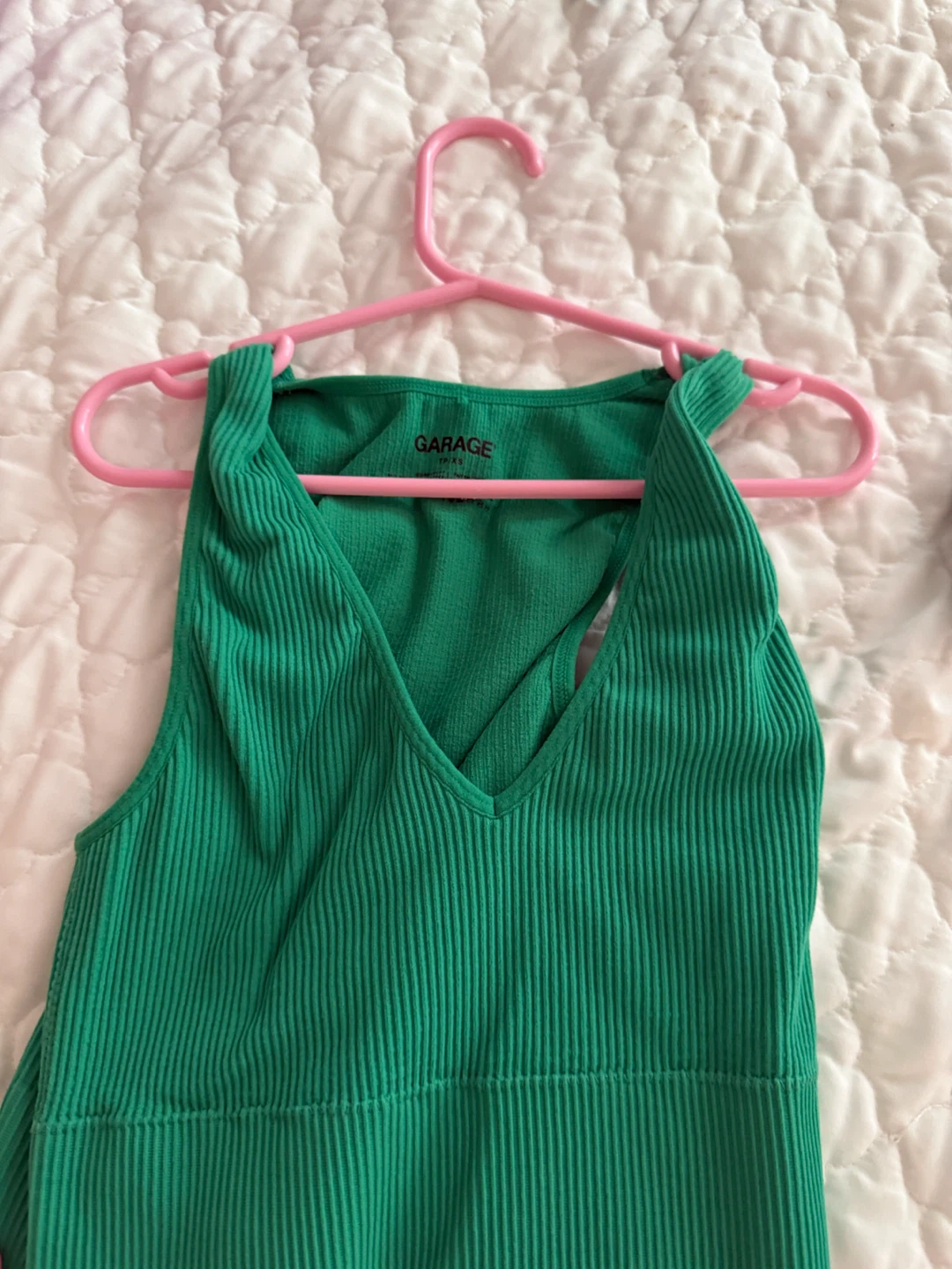 Garage Ribbed Tank Top - Green