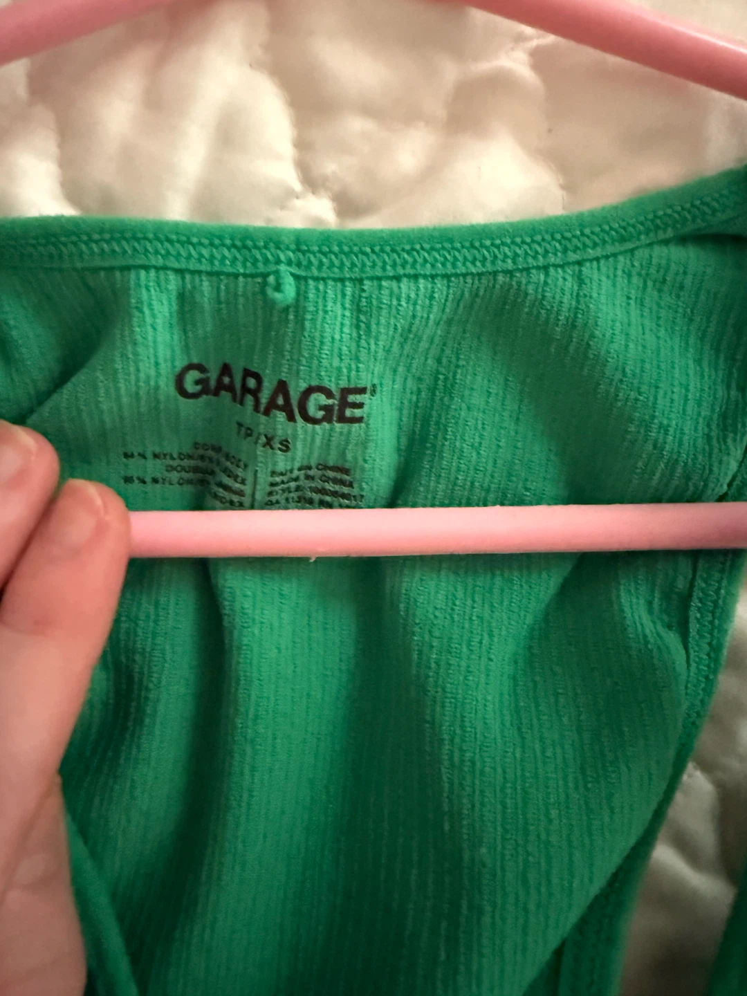 Garage Ribbed Tank Top - Green - photo 2
