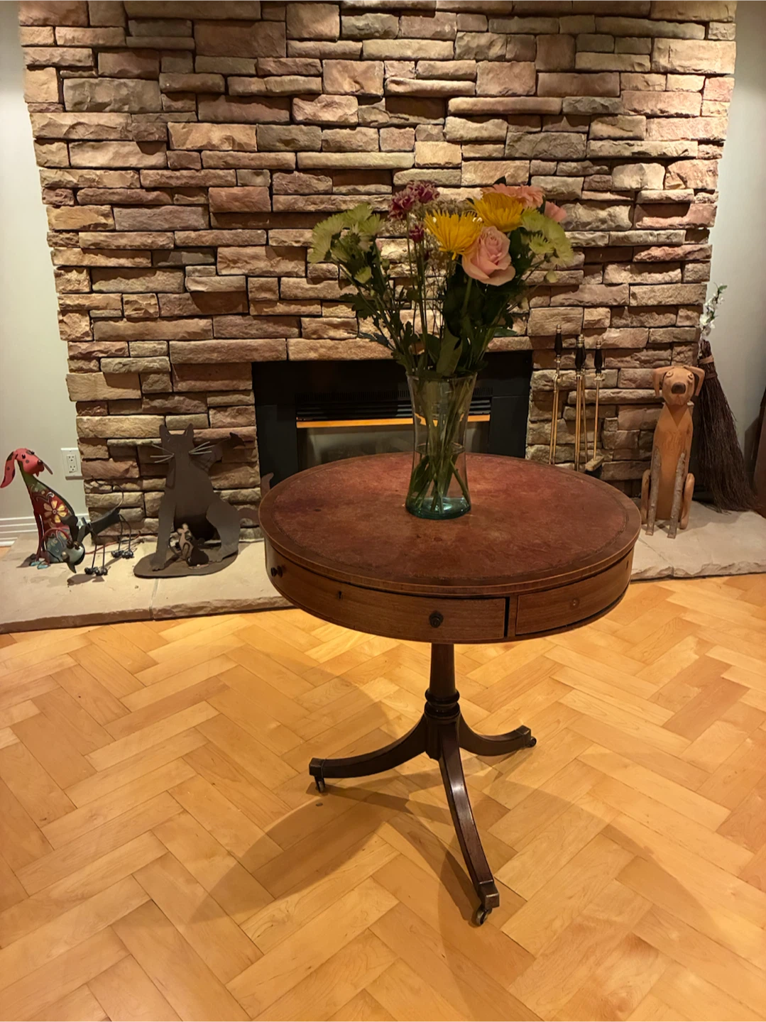 Round Drawer Pedestal Table