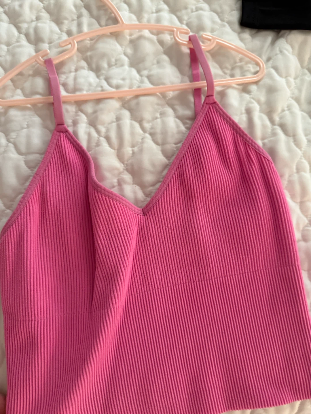 Pink Ribbed Tank Top