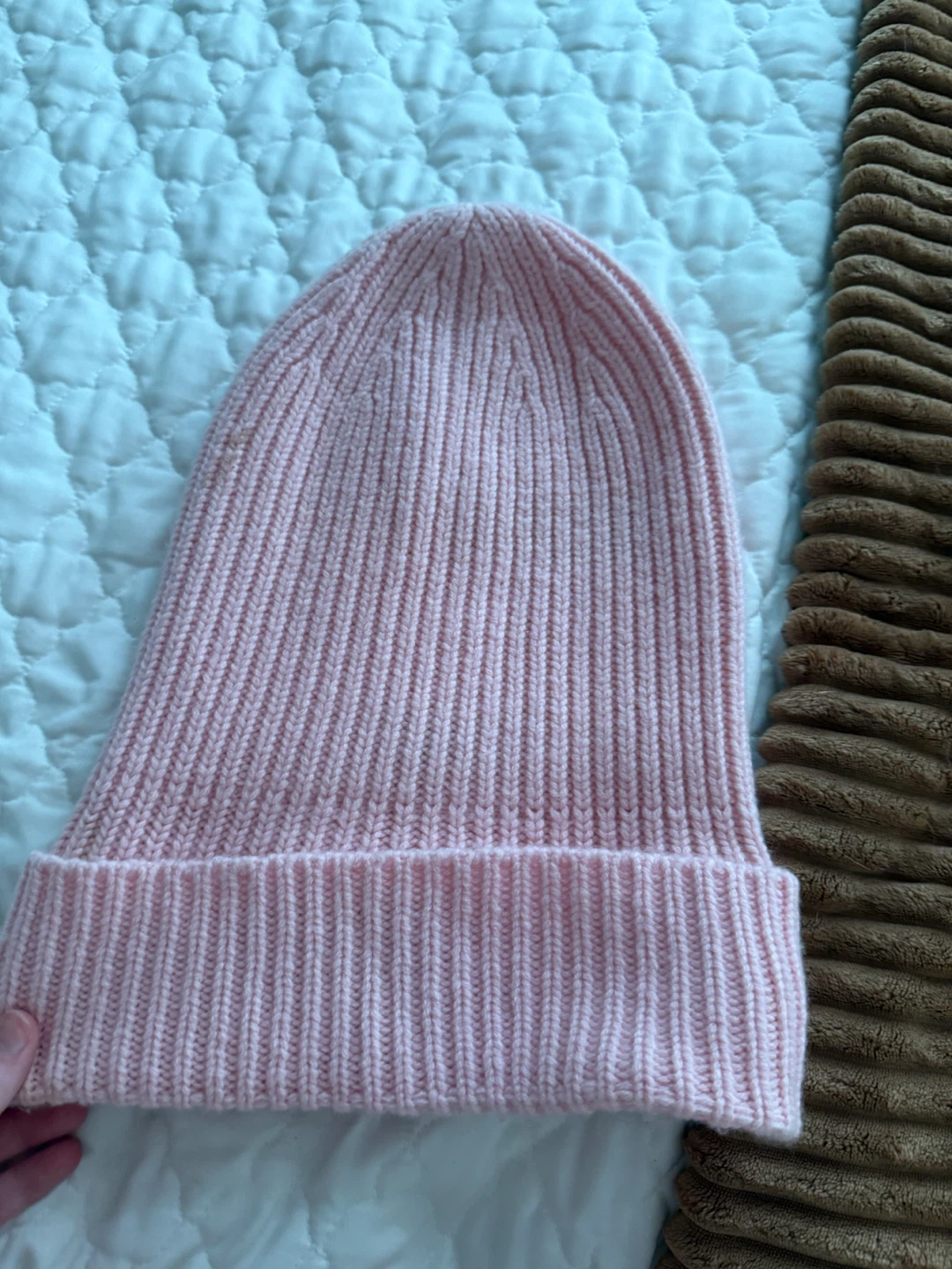 The Super Puff Pink Ribbed Knit Beanie OS - photo 2