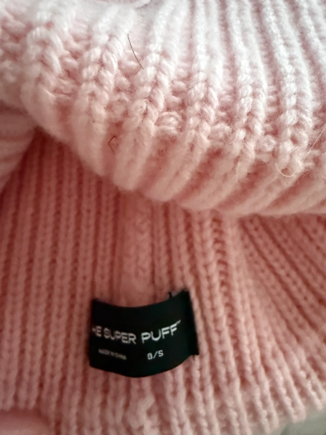 The Super Puff Pink Ribbed Knit Beanie OS - photo 4